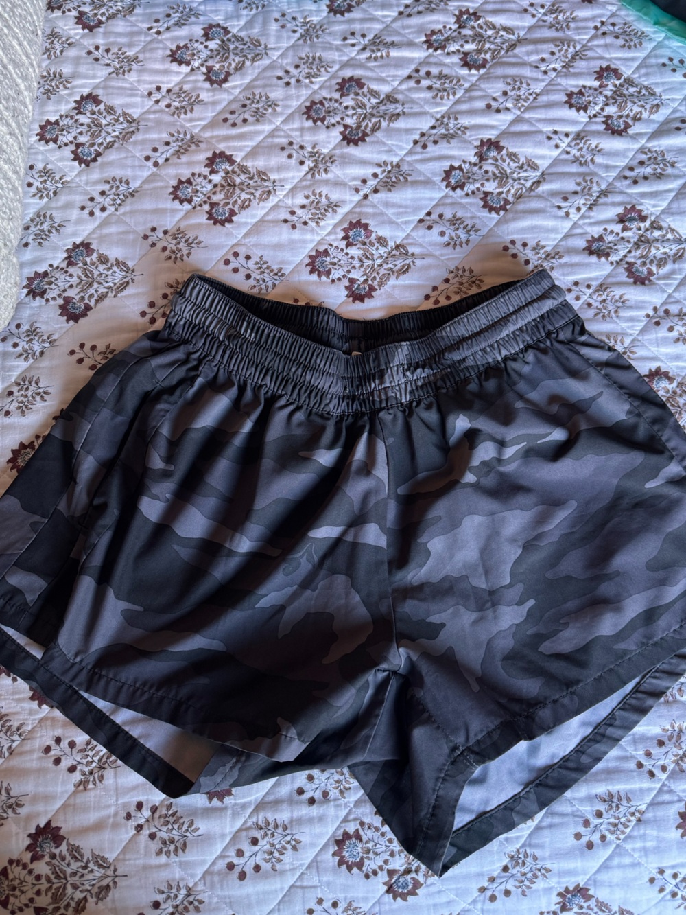 Kanu Surf Women's Black & Gray Camo Athletic Shorts